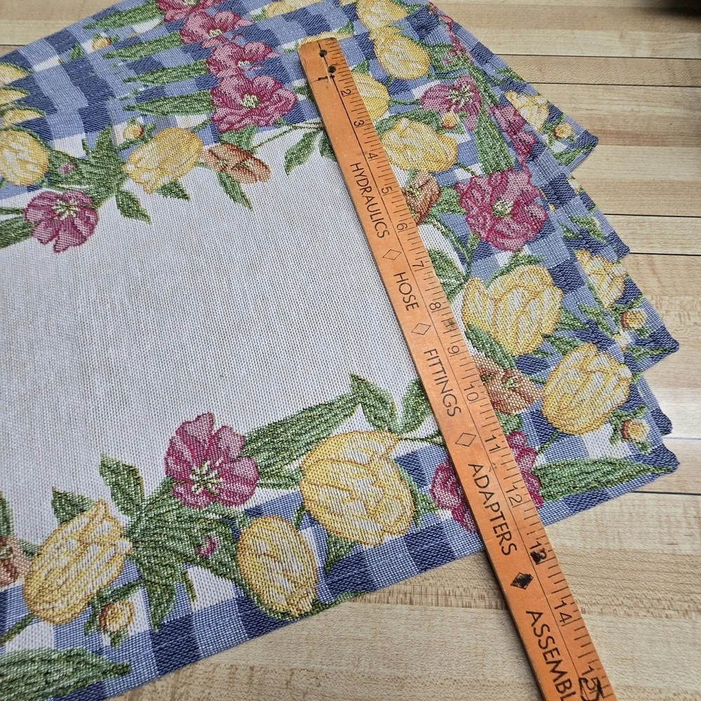 Vintage Tapestry‎ Set 6 Tulips & Hibiscus Placemats  19
